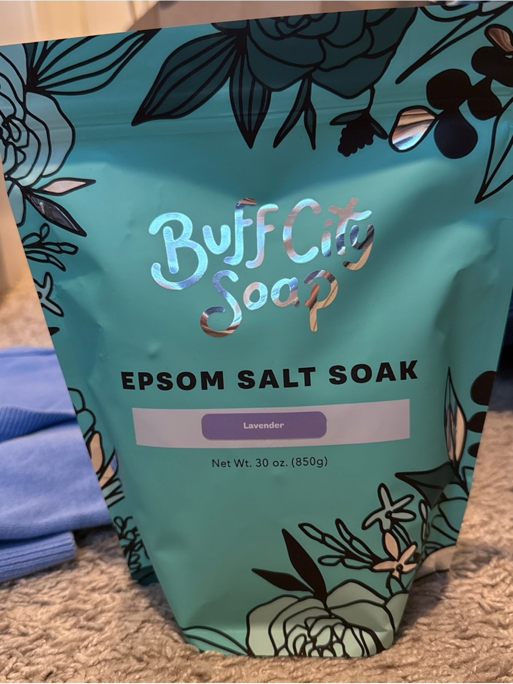 Buff City Soap Lavender Bath Soak - Calming Lavender Epsom Salt Soak (Purple)
